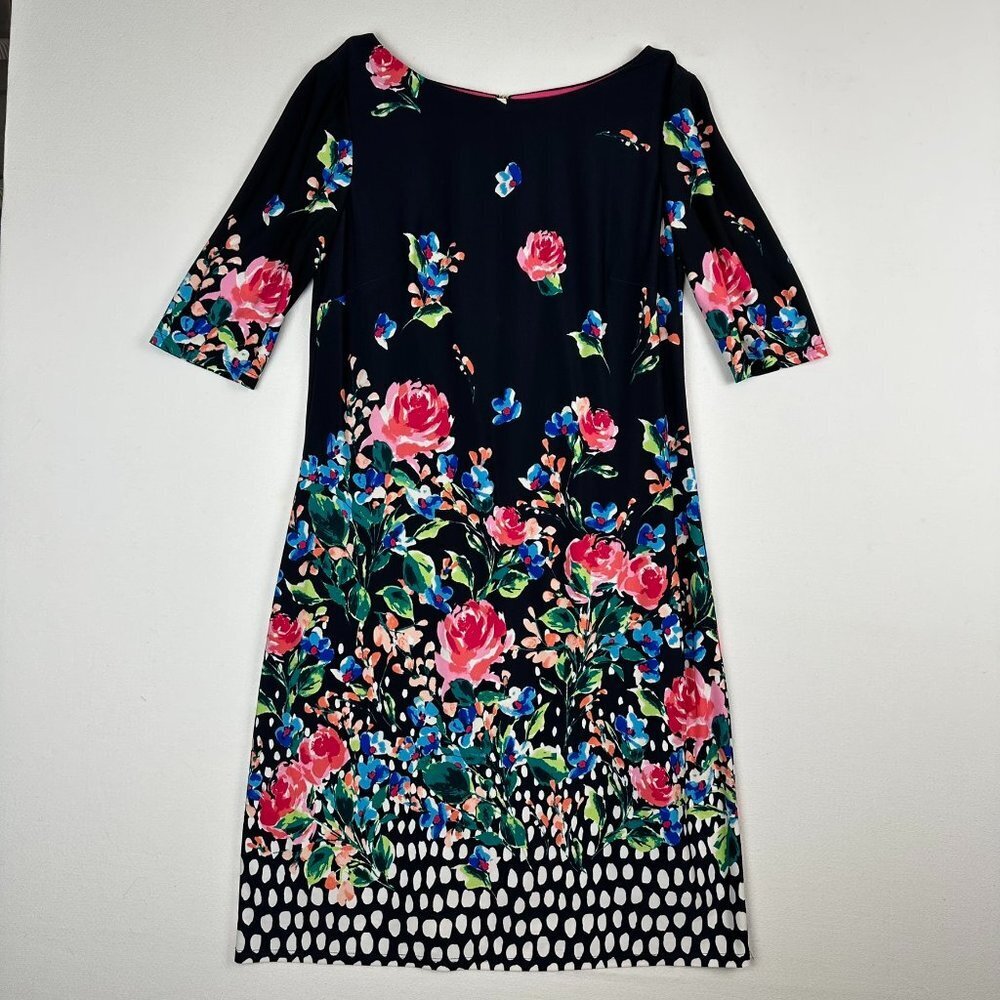 Eliza J Ikat Stretch Floral Shift Dress Office Party